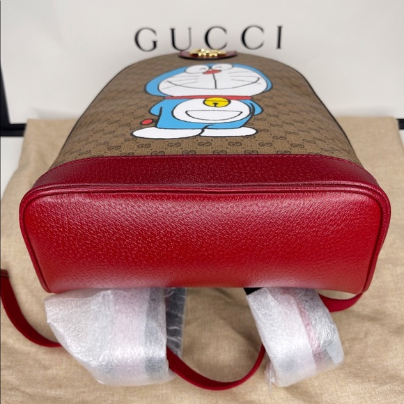 GUCCI X DORAEMON Logo GG Supreme Monogram Ophidia Small Backpack Bag $3650 NWT - Picture 7 of 16